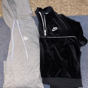 NIKE LONG-SLEEVE SHIRTS LEFT SIZE (M) BUT FITS SMALL & RIGHT SIZE (S) FITS BIG